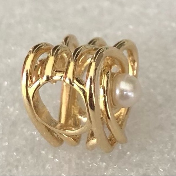 ❗️NEW❗️Pandora 14k Gold Openwork Swirling Heart & Treated Freshwater Pearl Charm - Picture 8 of 11